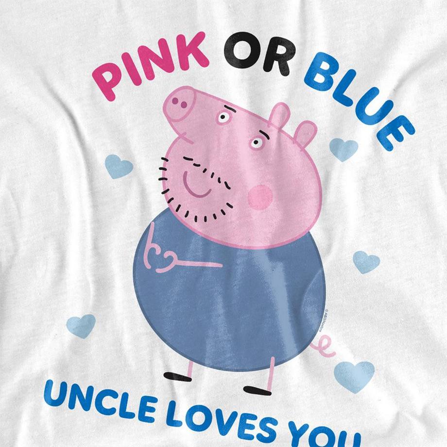 Peppa Pig T-Shirt Manches Longues Pink Or Blue Uncle Pig Loves You  