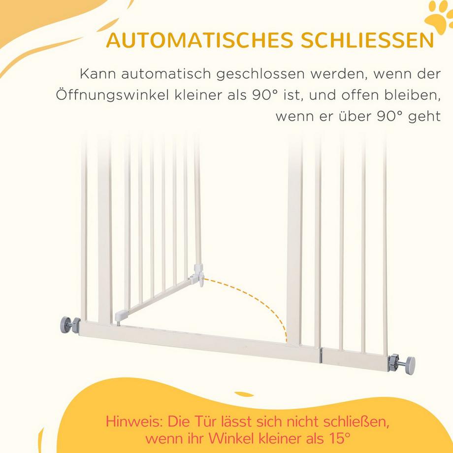 Northio  Türschutzgitter ohne bohren Breite einstellbar Absperrgitter mit Doppelter Verschluss Hunde Absperrgitter Schutzgitter 97,5 x 104,1 cm 