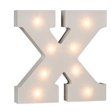 Beleuchteter LED Holzbuchstaben "X"