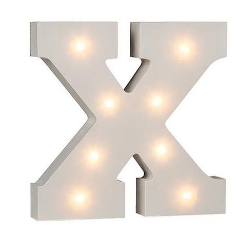 Ootb Lettres en bois lumineuses LED "X"  