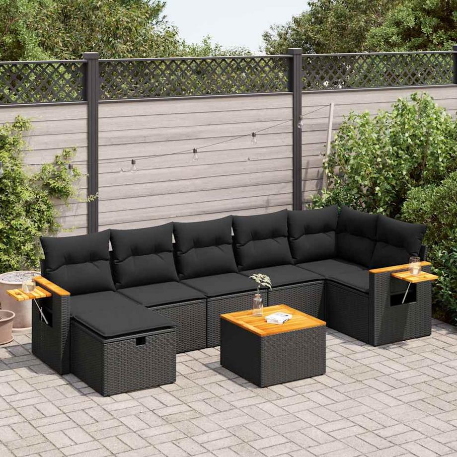 VidaXL Ensemble de canapés de jardin rotin synthétique  