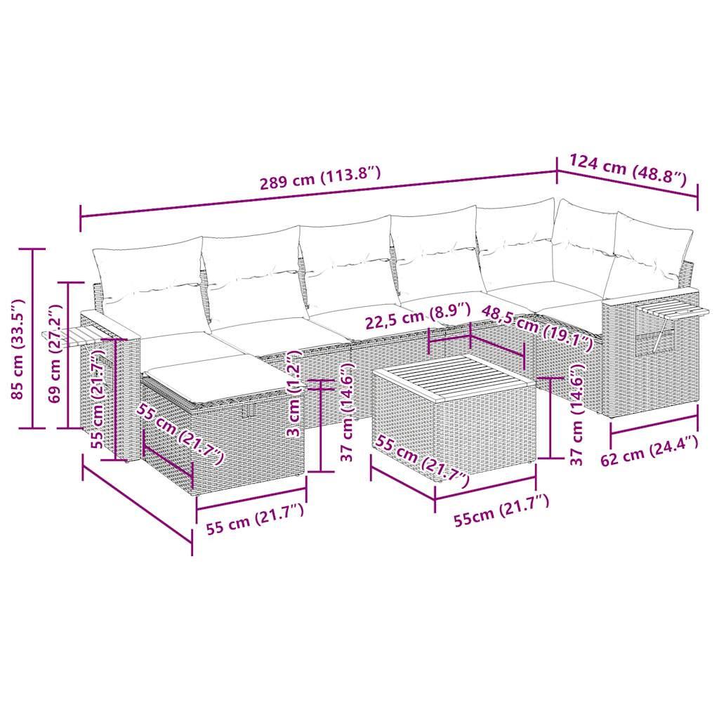 VidaXL Gartensofa set poly-rattan  