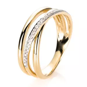 Ring 585/14K Weissgold/Gelbgold Diamant 0.1ct.