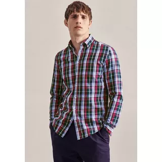 Seidensticker Business Hemd Slim Fit Langarm Karo  