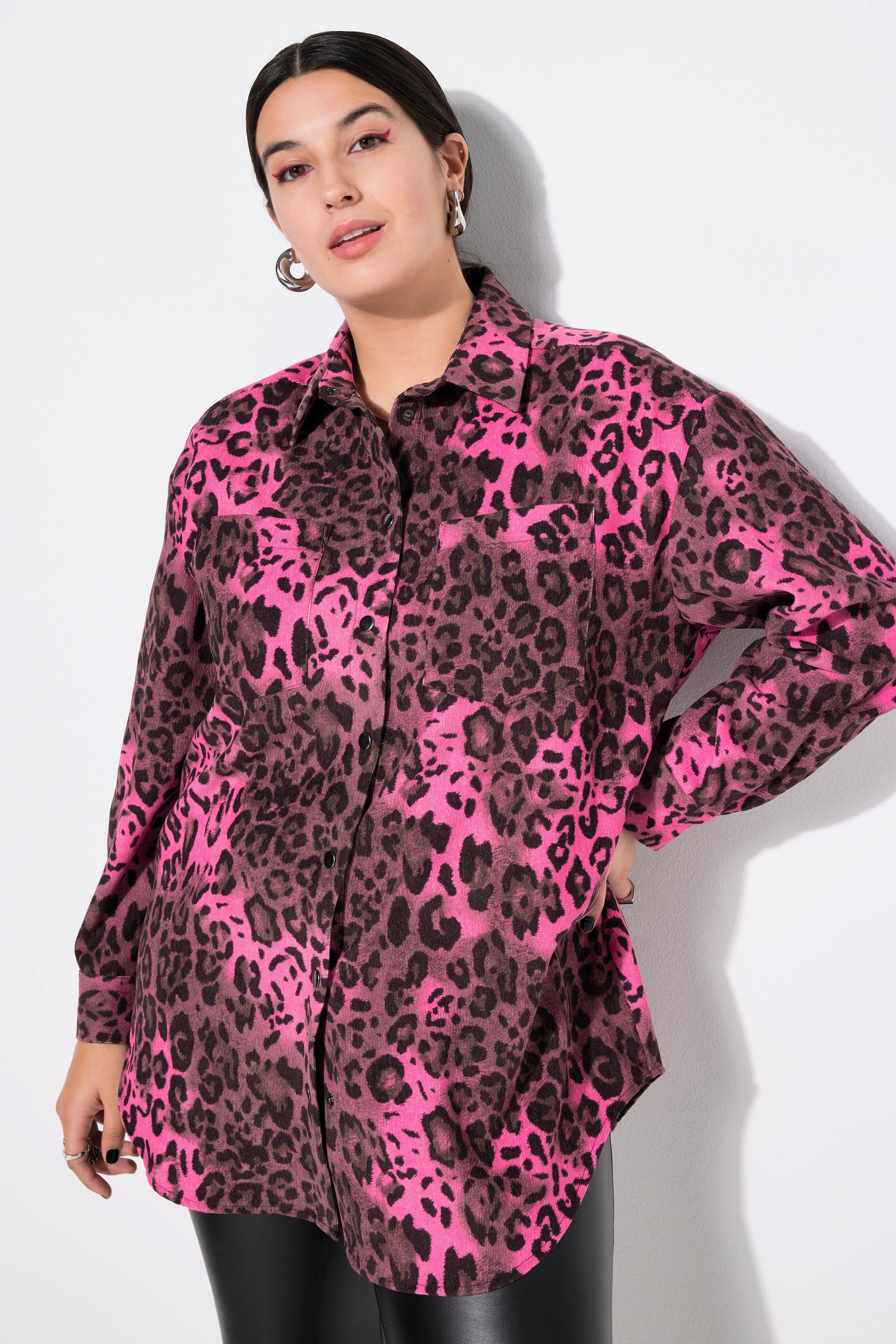 Studio Untold  Cord-Hemd, Oversize Shape, Leoprint 