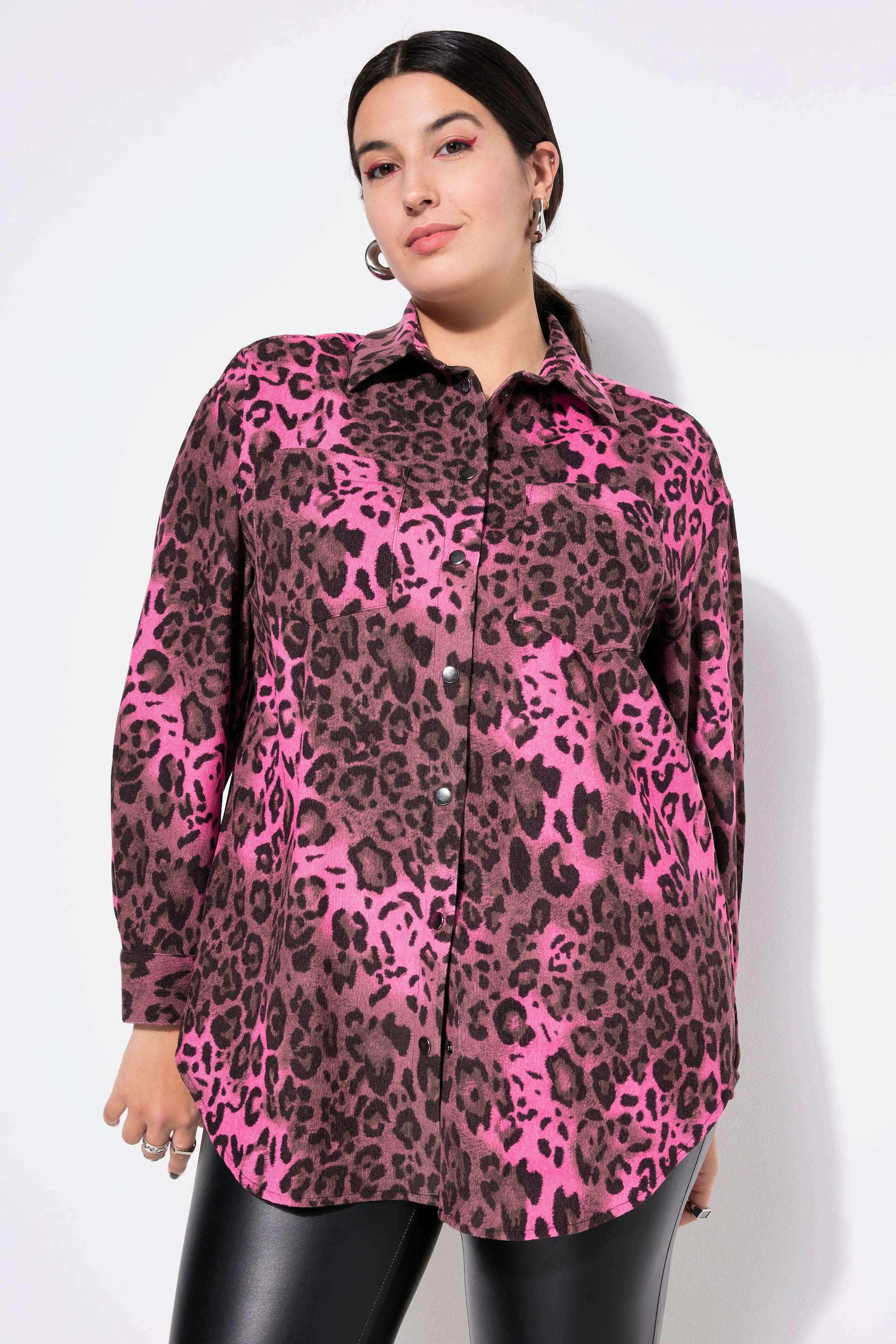 Studio Untold  Cord-Hemd, Oversize Shape, Leoprint 