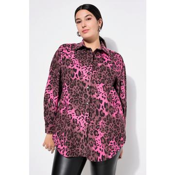 Cord-Hemd, Oversize Shape, Leoprint