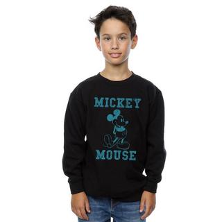 Disney  Mickey Mouse Distressed Kick Mono Sweatshirt 