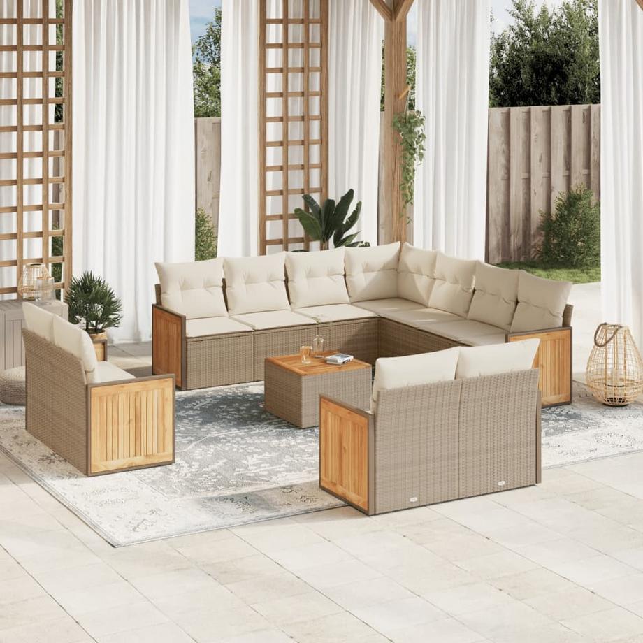 VidaXL set divano da giardino Polirattan  