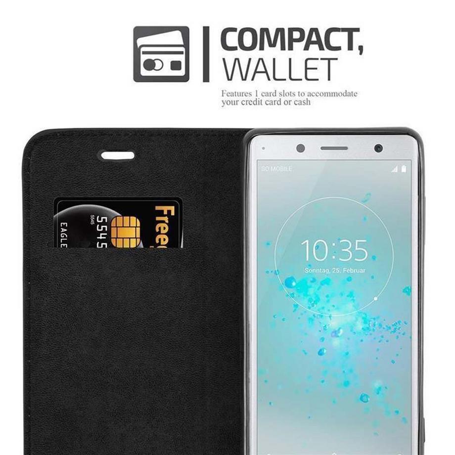 Cadorabo  Hülle für Sony Xperia XZ2 COMPACT Magnetverschluss, Kartenfach 