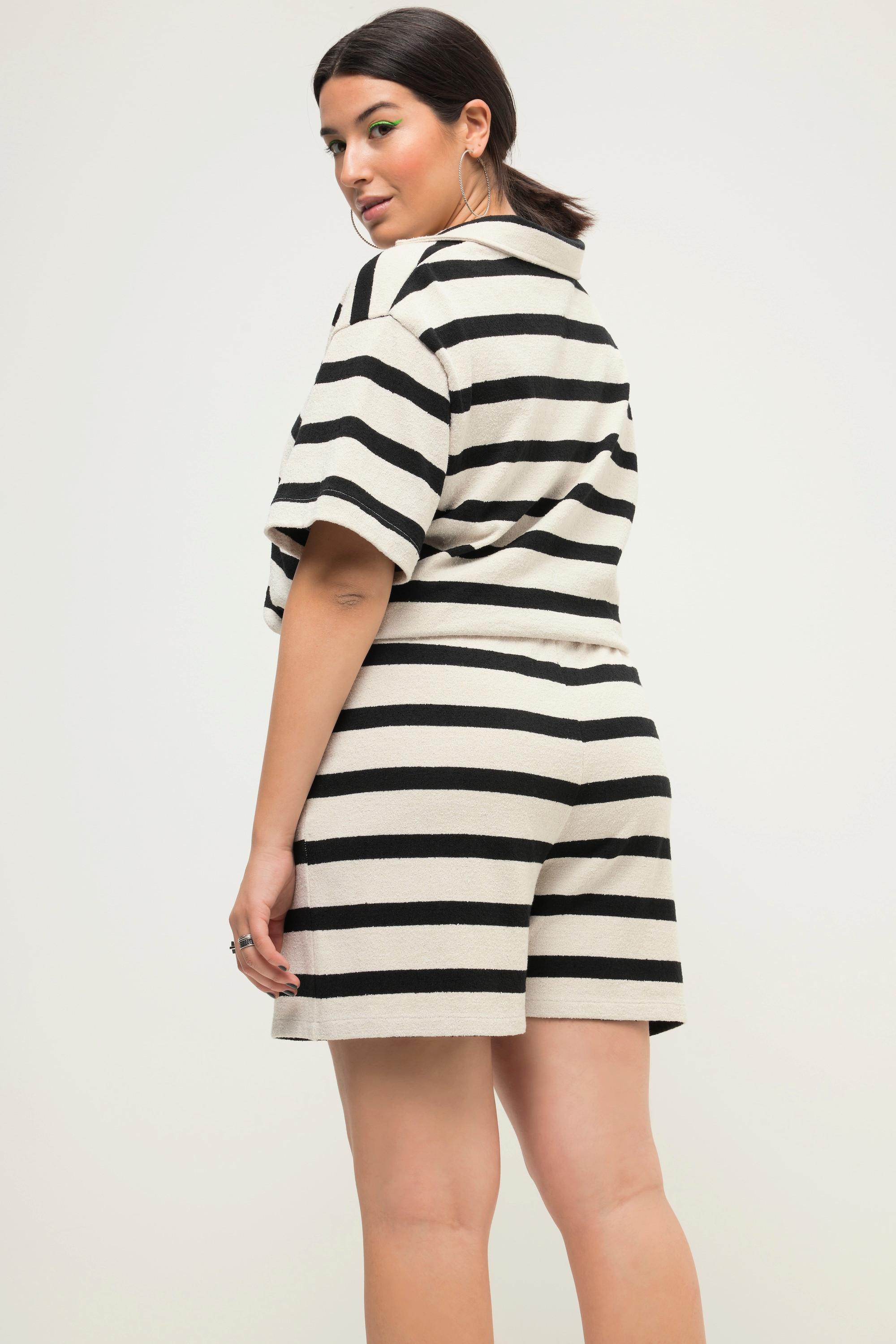 Studio Untold Short Jersey Loose Fit Rayures Taille Élastique  