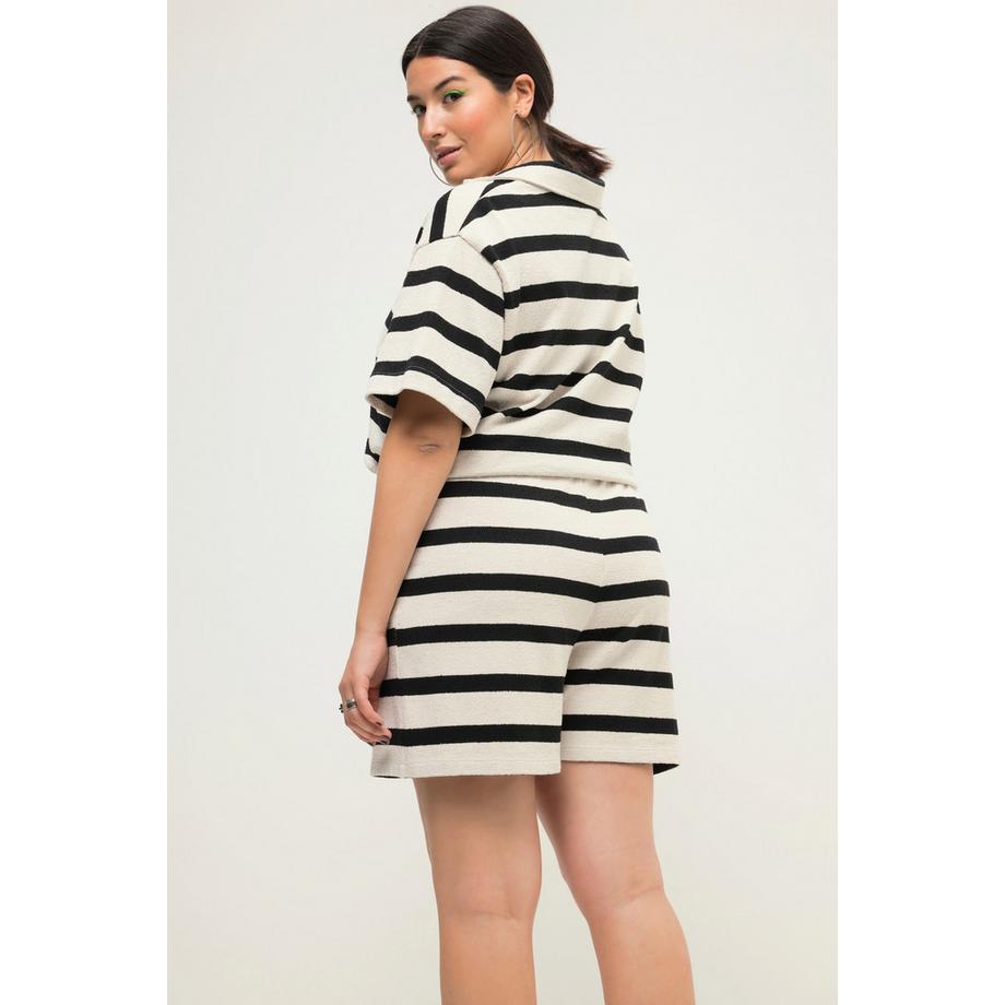 Studio Untold Jersey Shorts Loose Fit Ringel Elastikbund  