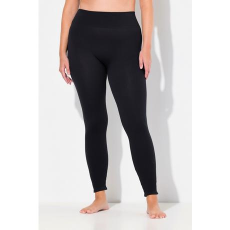 Ulla Popken  Legging en jersey côtelé avec taille large, sans couture latérale 