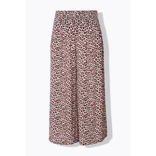 Ulla Popken Rose Leomuster Weites Bein Culotte  