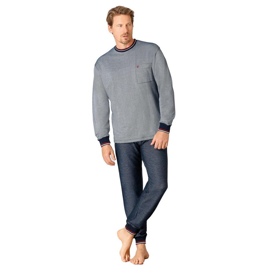 hajo Pyjama Set mit Langarm-Oberteil und langer Hose  