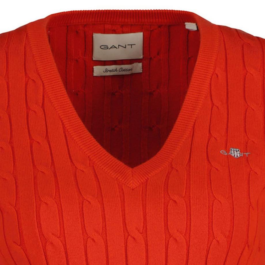 GANT Pull en tricot -STRETCH COTTON CABLE V-NECK  