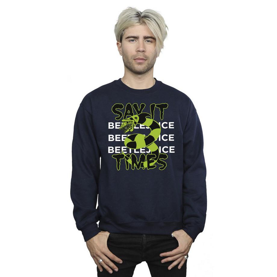 Beetlejuice Say It 3 Times Sweatshirt  
