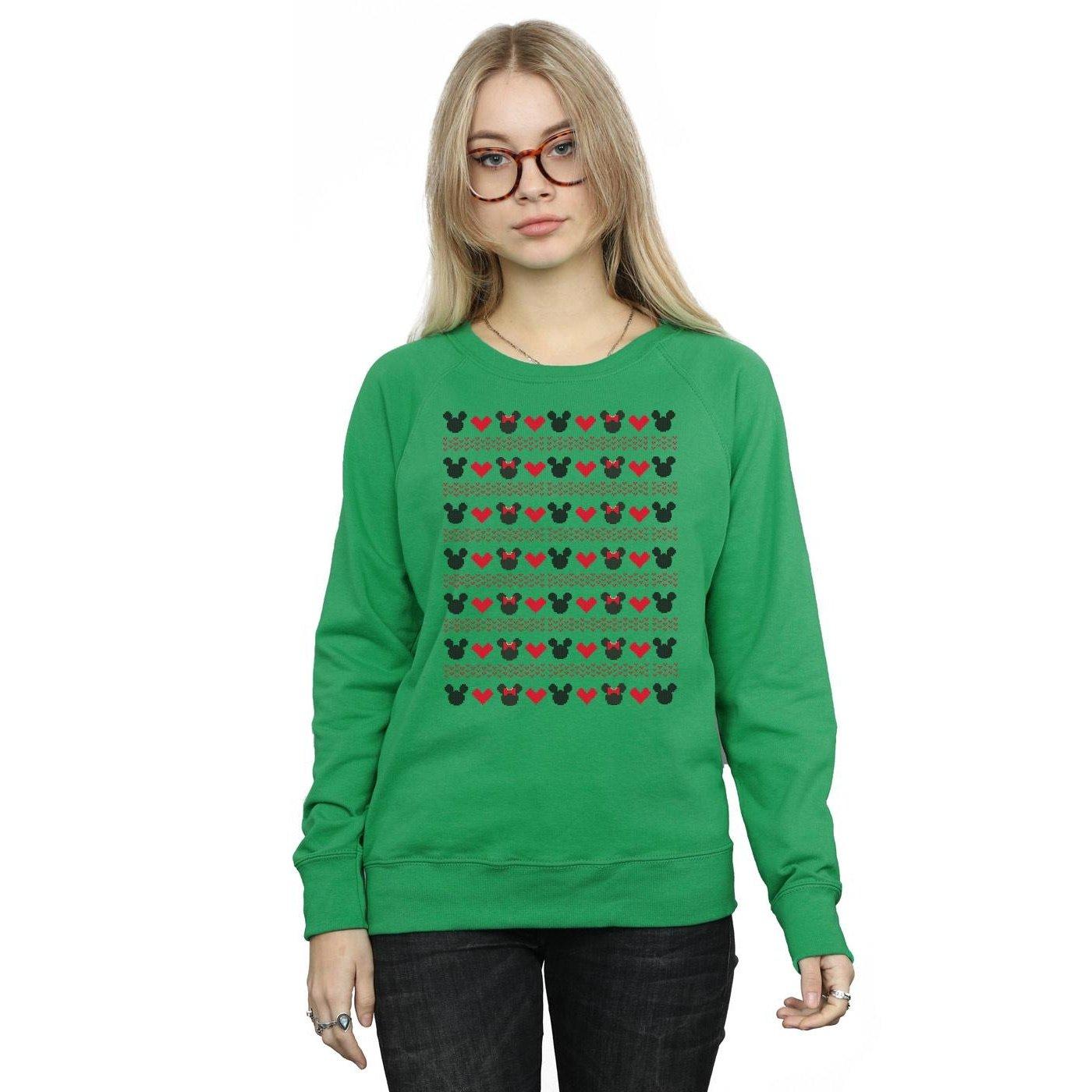 Disney  Mickey And Minnie Christmas Hearts Sweatshirt 