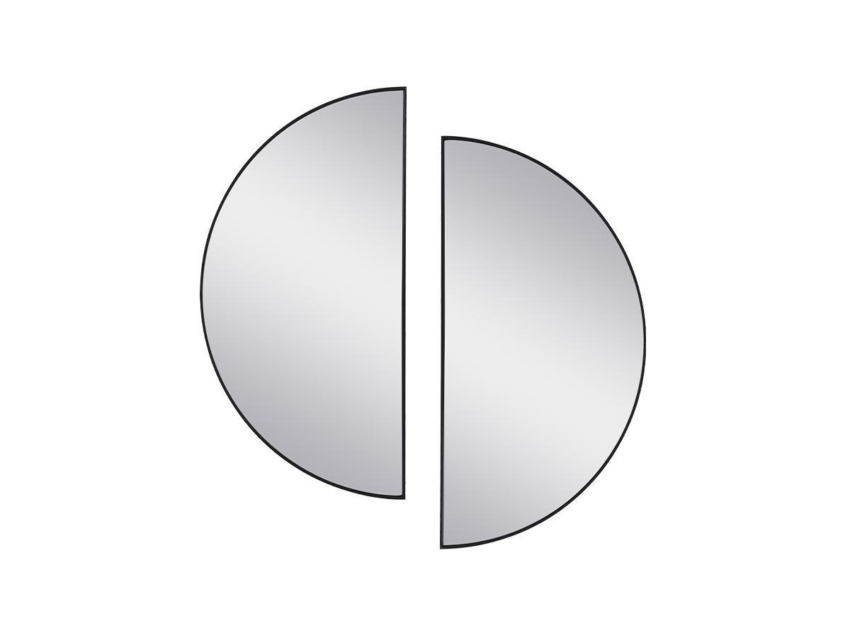 Vente-unique Specchio a semicerchio di design L.50 x H.100 cm in Metallo Nero - Lotto di 2 - GAVRA  