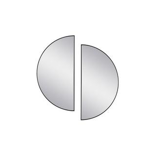 Vente-unique Lot de 2 miroirs demi-cercle design en métal - L.50 x H.100 cm - Noir - GAVRA  