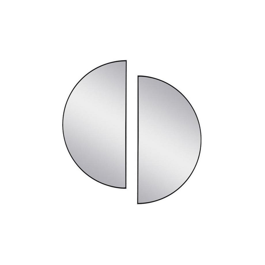 Vente-unique Specchio a semicerchio di design L.50 x H.100 cm in Metallo Nero - Lotto di 2 - GAVRA  