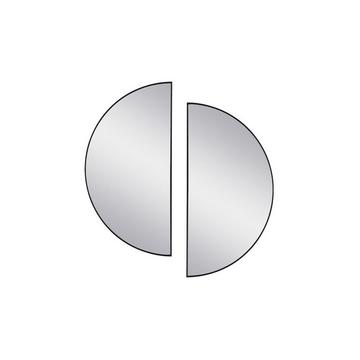 Lot de 2 miroirs demi-cercle design en métal - L.50 x H.100 cm - Noir - GAVRA