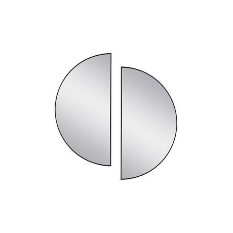 Vente-unique Specchio a semicerchio di design L.50 x H.100 cm in Metallo Nero - Lotto di 2 - GAVRA  