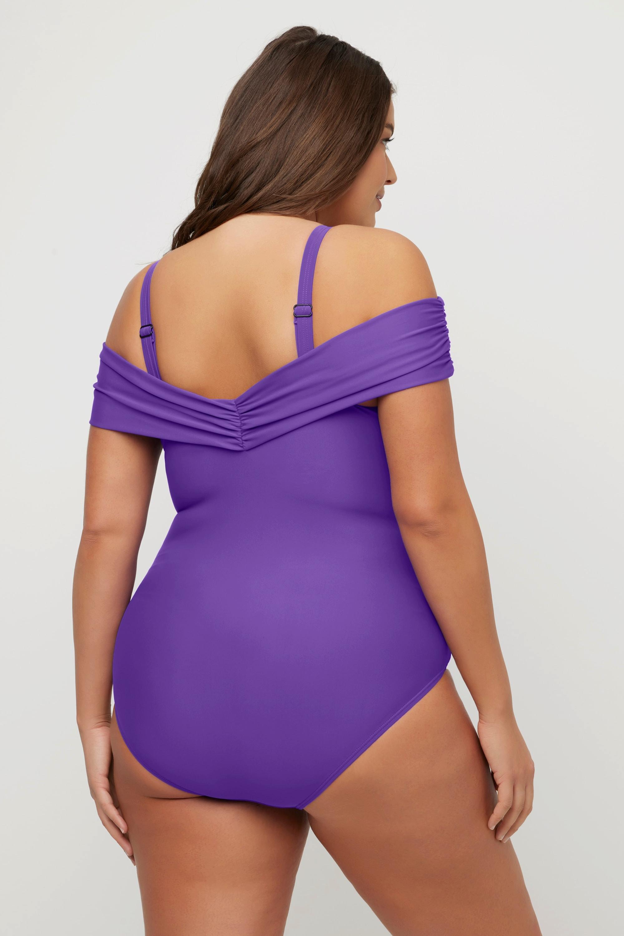 Ulla Popken Costume da bagno scollo Carmen coppe morbide spalline staccabili  