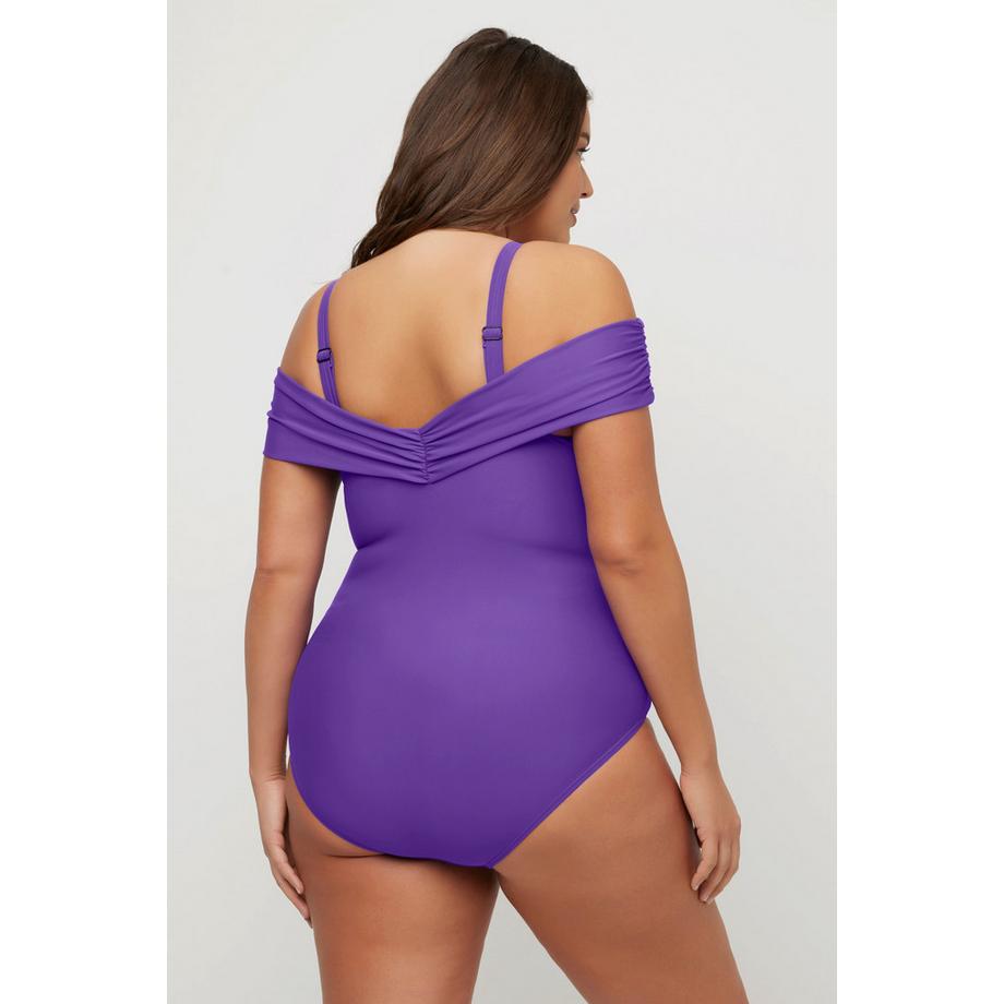 Ulla Popken Maillot de bain décolleté Carmen bonnets souples bretelles amovibles  