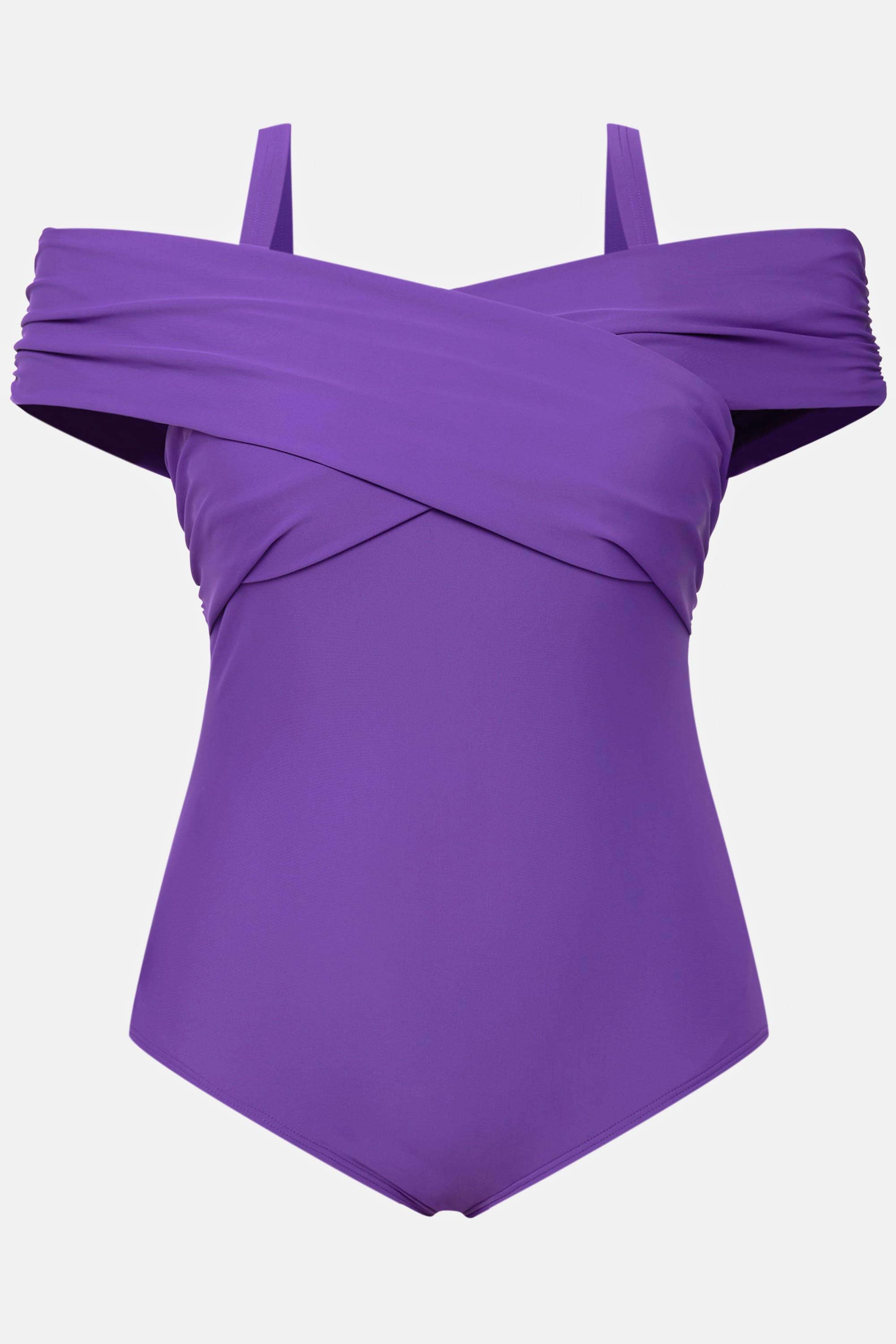 Ulla Popken Costume da bagno scollo Carmen coppe morbide spalline staccabili  