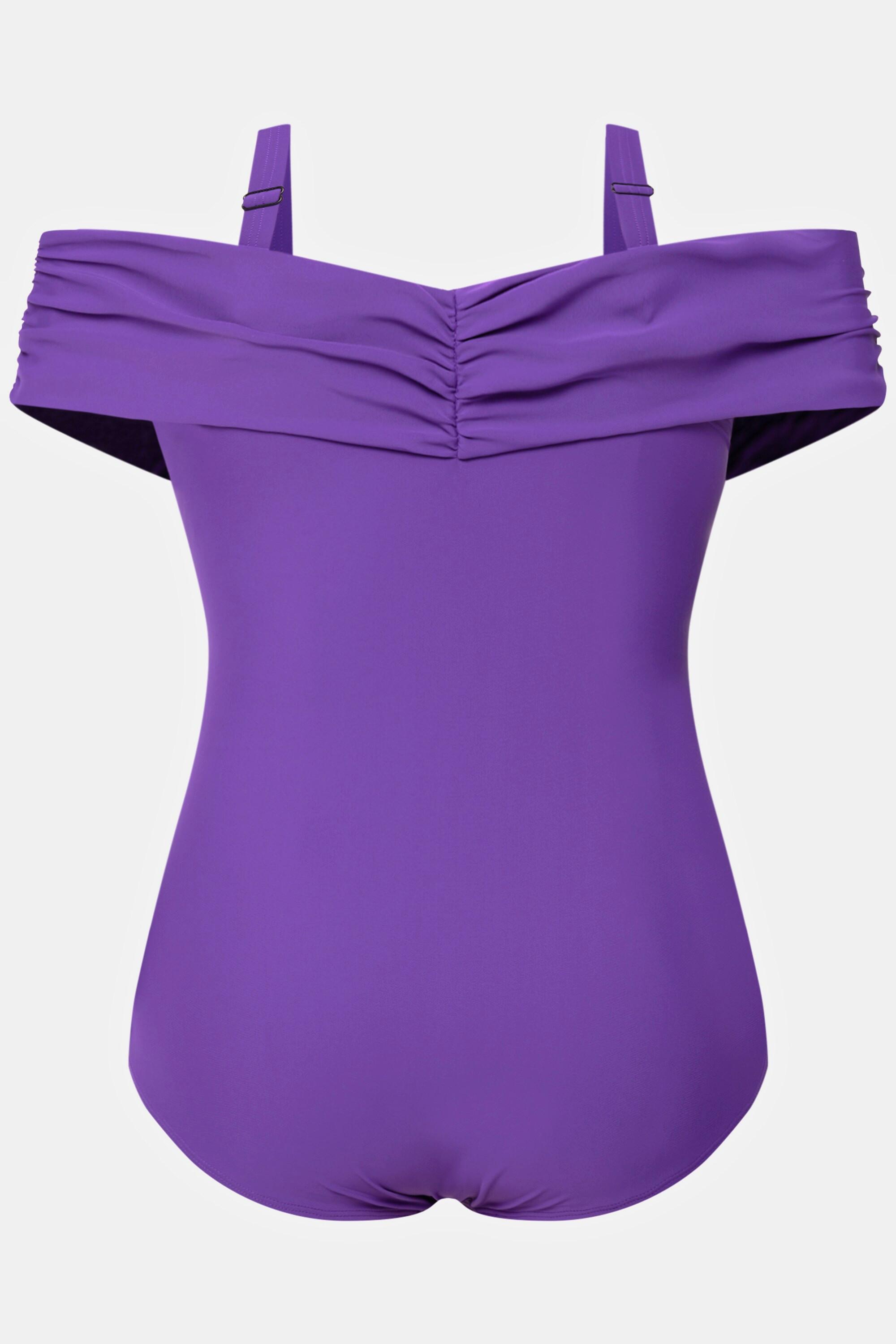 Ulla Popken Costume da bagno scollo Carmen coppe morbide spalline staccabili  