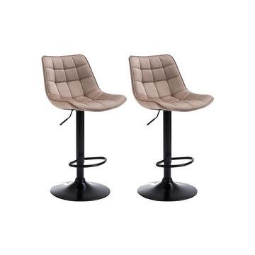 Lot de 2 tabourets de bar LIMA II Velours Métal