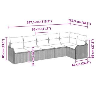 VidaXL Gartensofa-set poly-rattan  