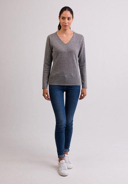 CASH-MERE.CH Pullover Cashmere Scollo a V  