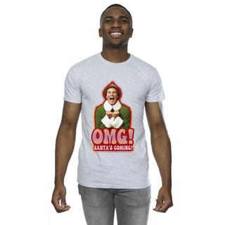 Elf Santa's Coming Bedrucktes T-Shirt  