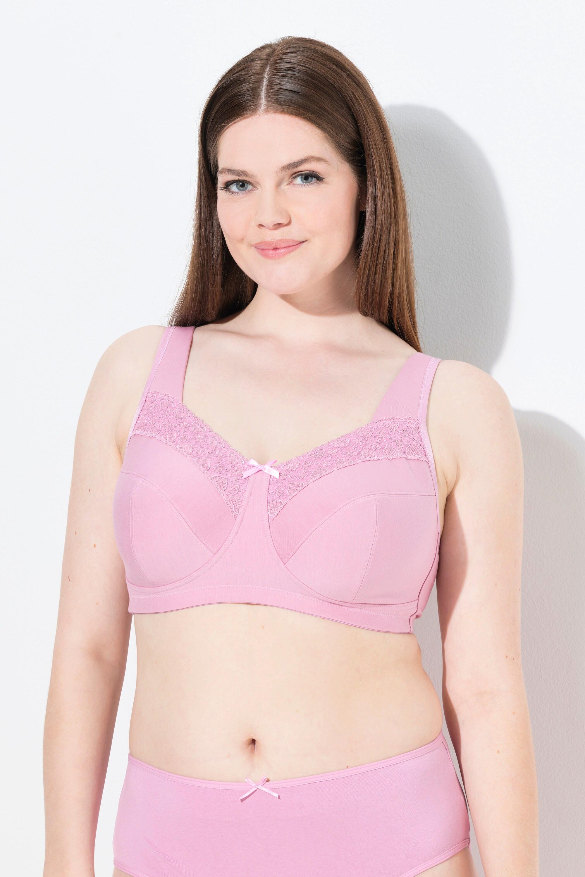 Ulla Popken Entlastungs-BH bügellos mit Blüten Herzspitze  