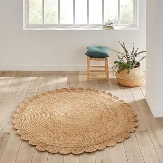 La Redoute Intérieurs Tapis jute rond forme fleur  