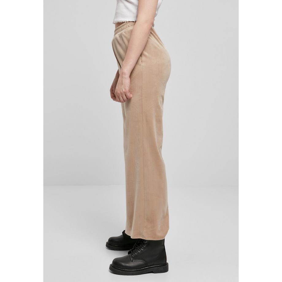 URBAN CLASSICS Pantaloni High Waist Straight Velvet  