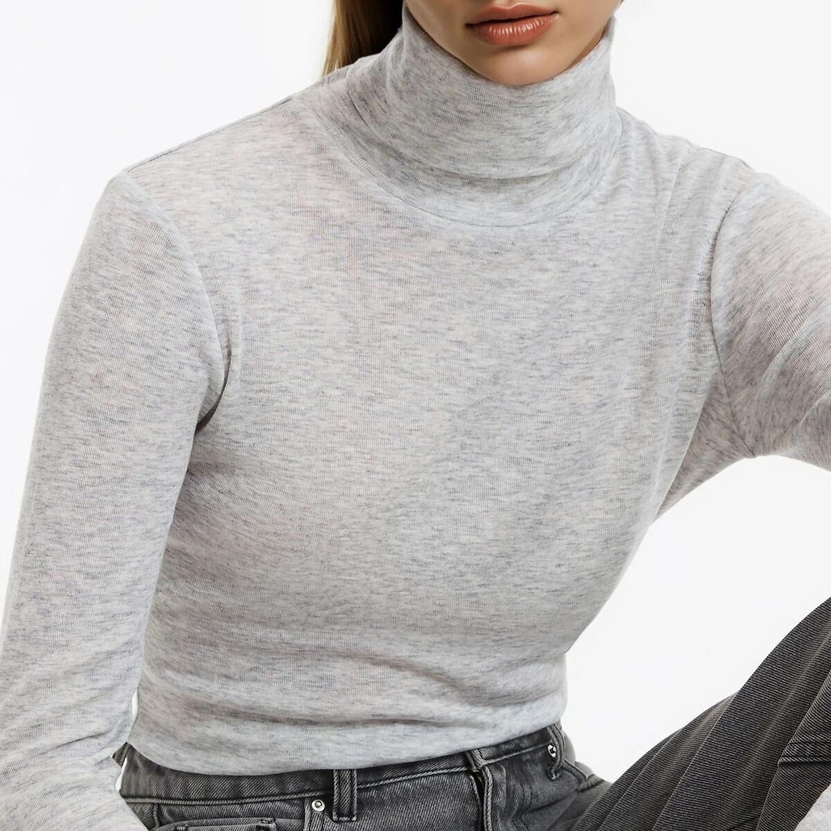 La Redoute Collections Rollkragen T-Shirt Lyocell Mischung  