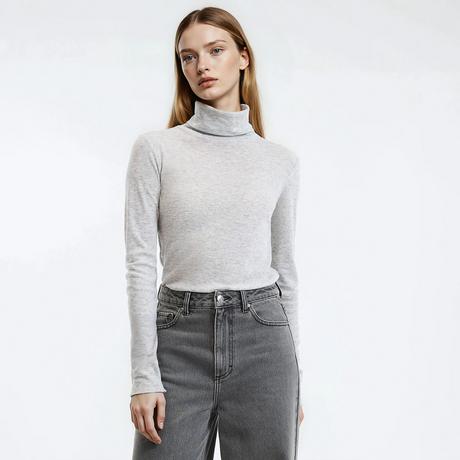 La Redoute Collections Rollkragen T-Shirt Lyocell Mischung  