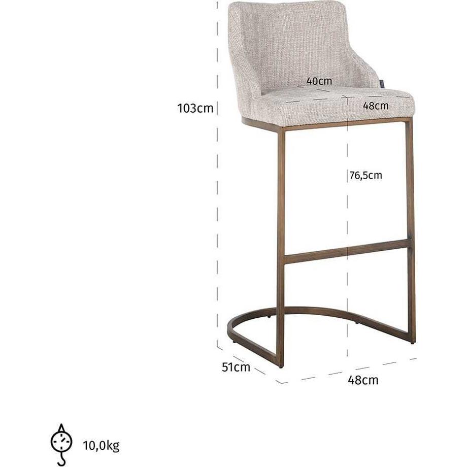 mutoni Barstuhl Bolton gold gebürstet 103  