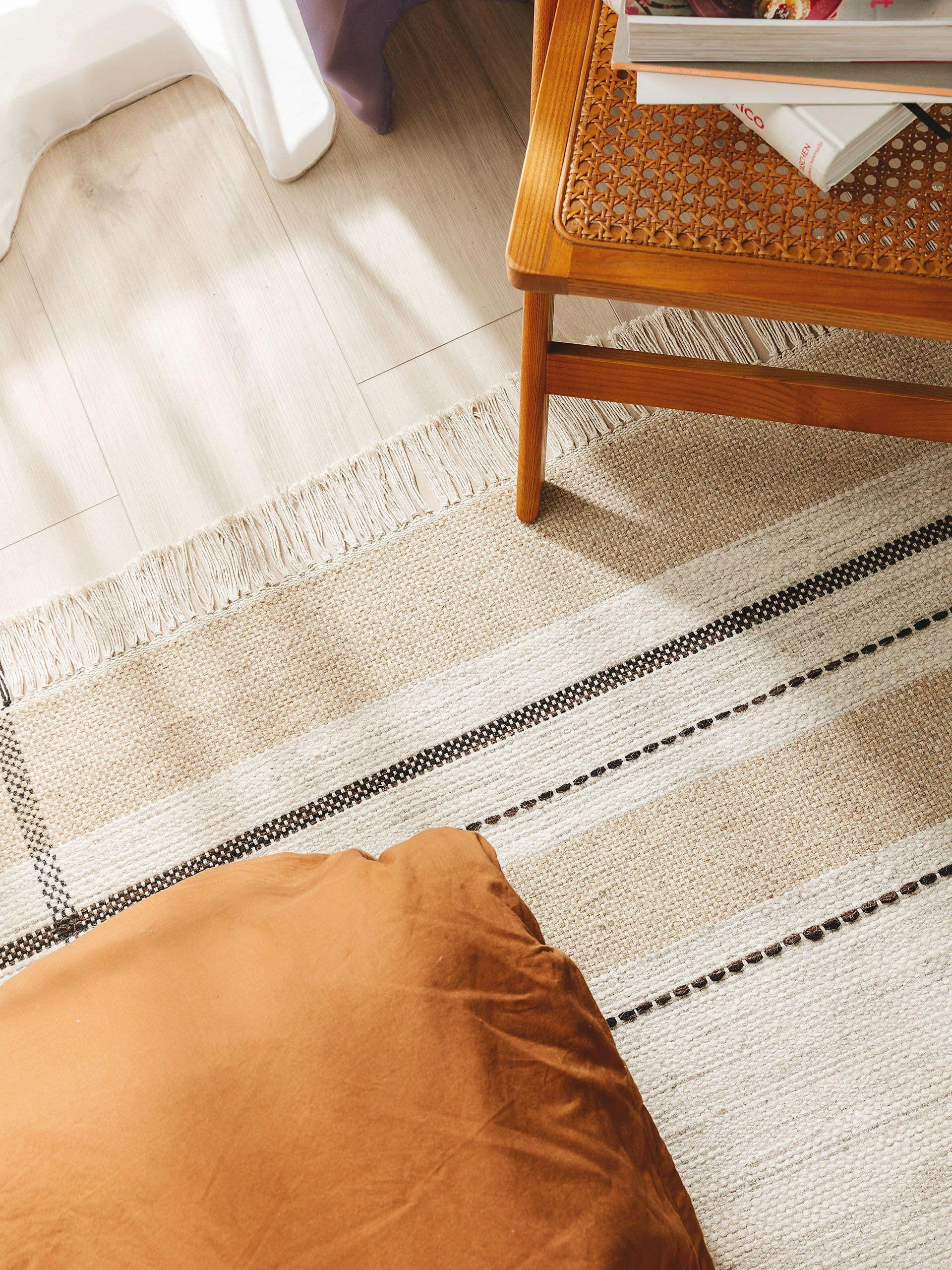 Benuta Tapis de laine Bahati Beige  