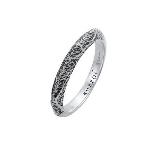 Kuzzoi  Ring  Bandring Schmal Used Look 925 Silber 