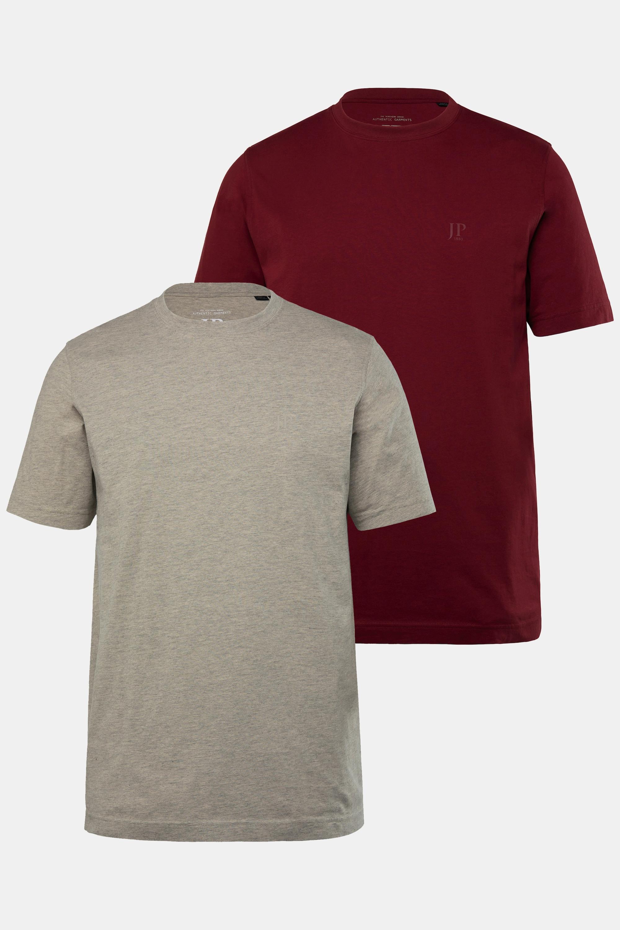 JP1880  T-shirt basic in confezione doppia con scollo a girocollo, disponibili fino alla tg. 8XL 