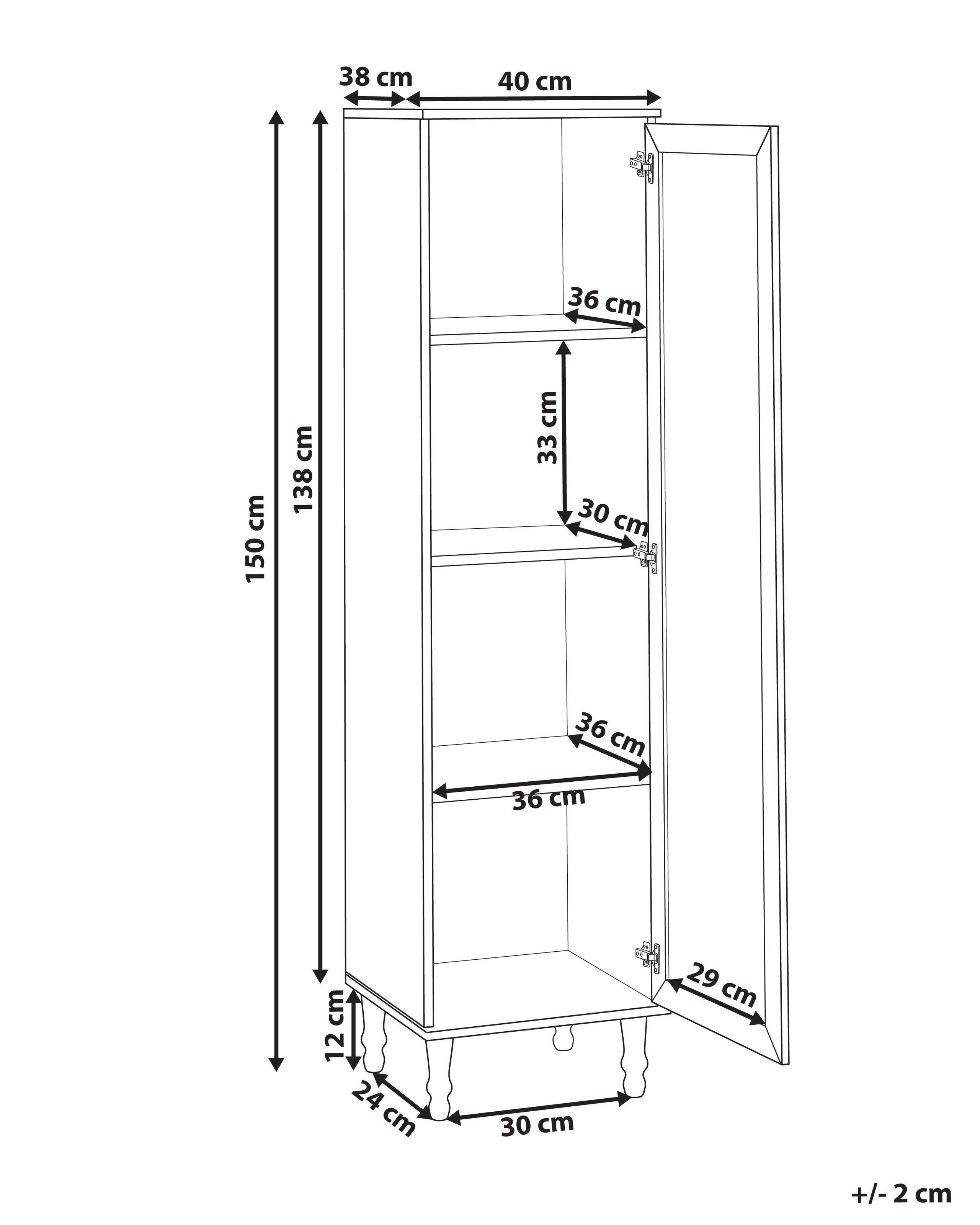 Beliani Armoire vitrine en Panneau de particules de bois Scandinave TINGLEDALE  