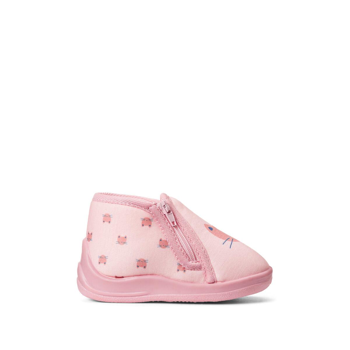 La Redoute Collections  Chaussons zippés imprimé chat 