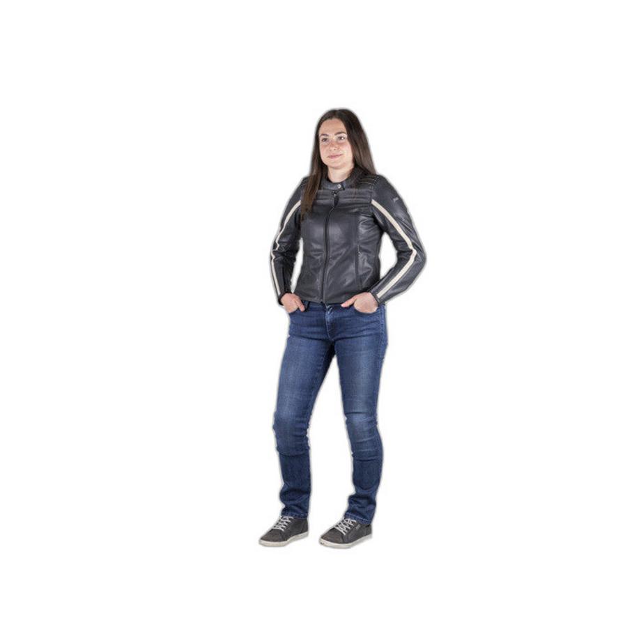 iXS Blouson cuir moto classic pour femme avec rayures  