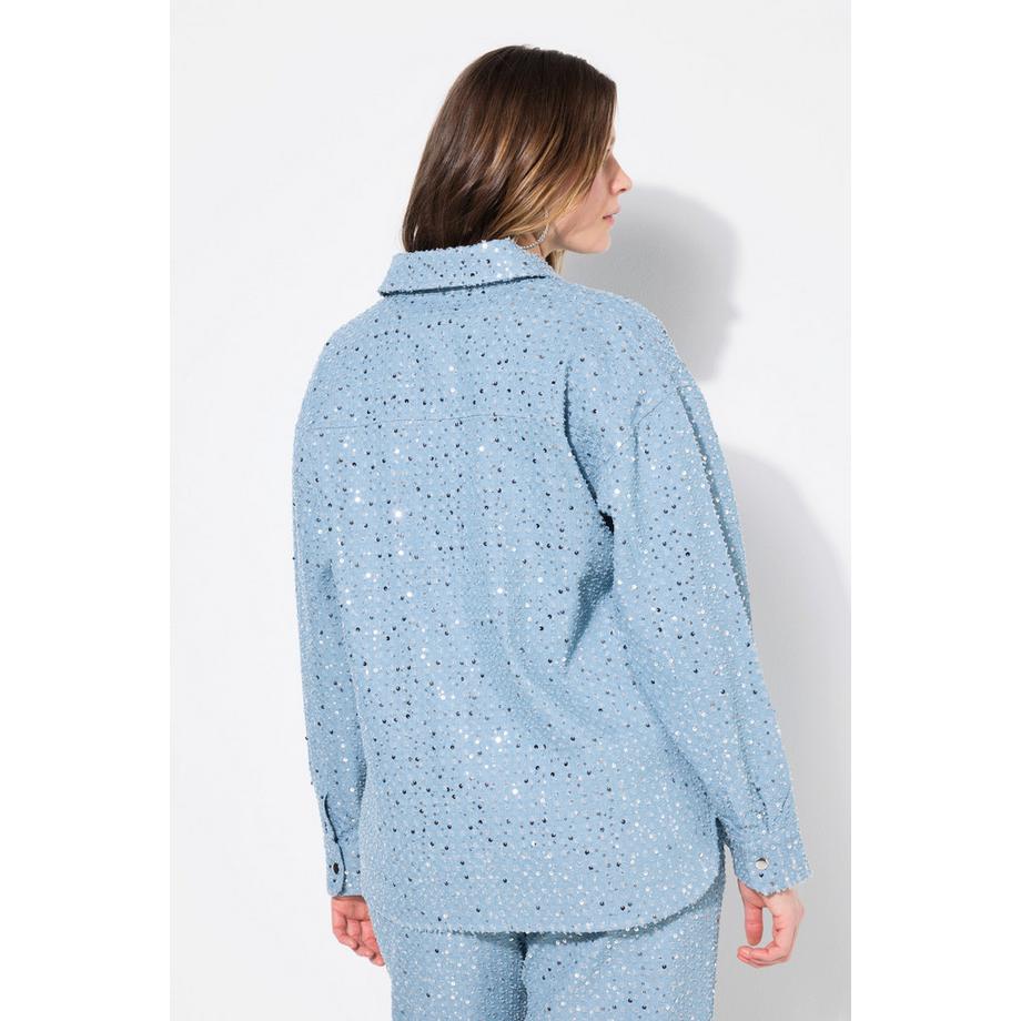 Studio Untold Camicia Giacca Oversize Paillettes Effetto Jeans  