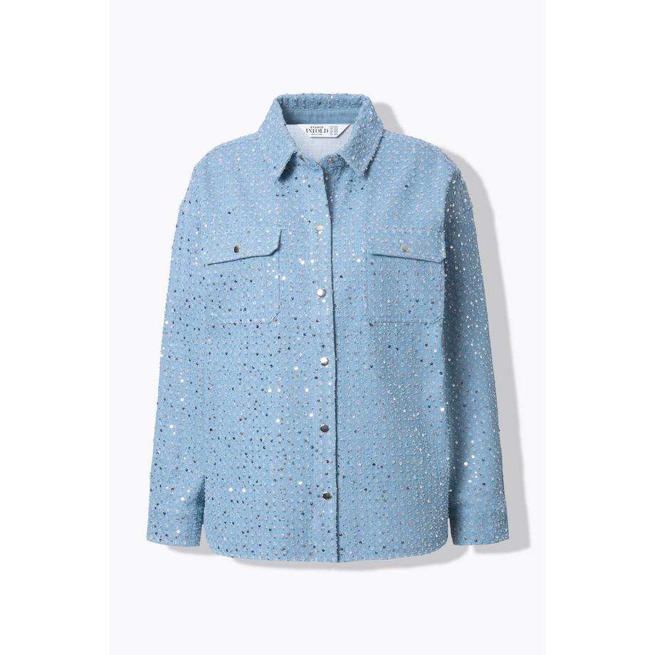 Studio Untold Camicia Giacca Oversize Paillettes Effetto Jeans  