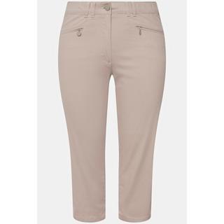 Ulla Popken  Pantalon Mony, longueur au mollet. Poches zippées et tissu stretch 